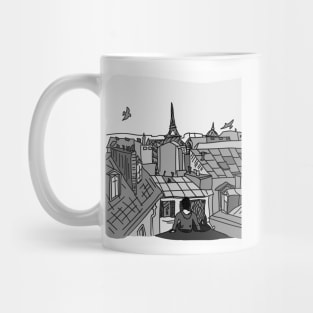 Paris, black and white Mug